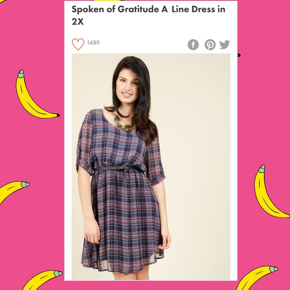 Modcloth Spoken of Gratitude A-Line Dress 2X